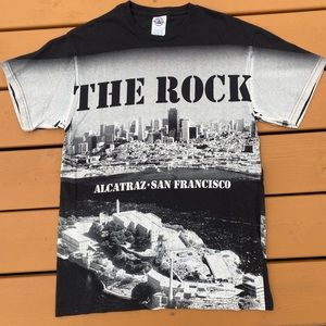 Y2K Alcatraz The Rock All Over Print T-Shirt Travis